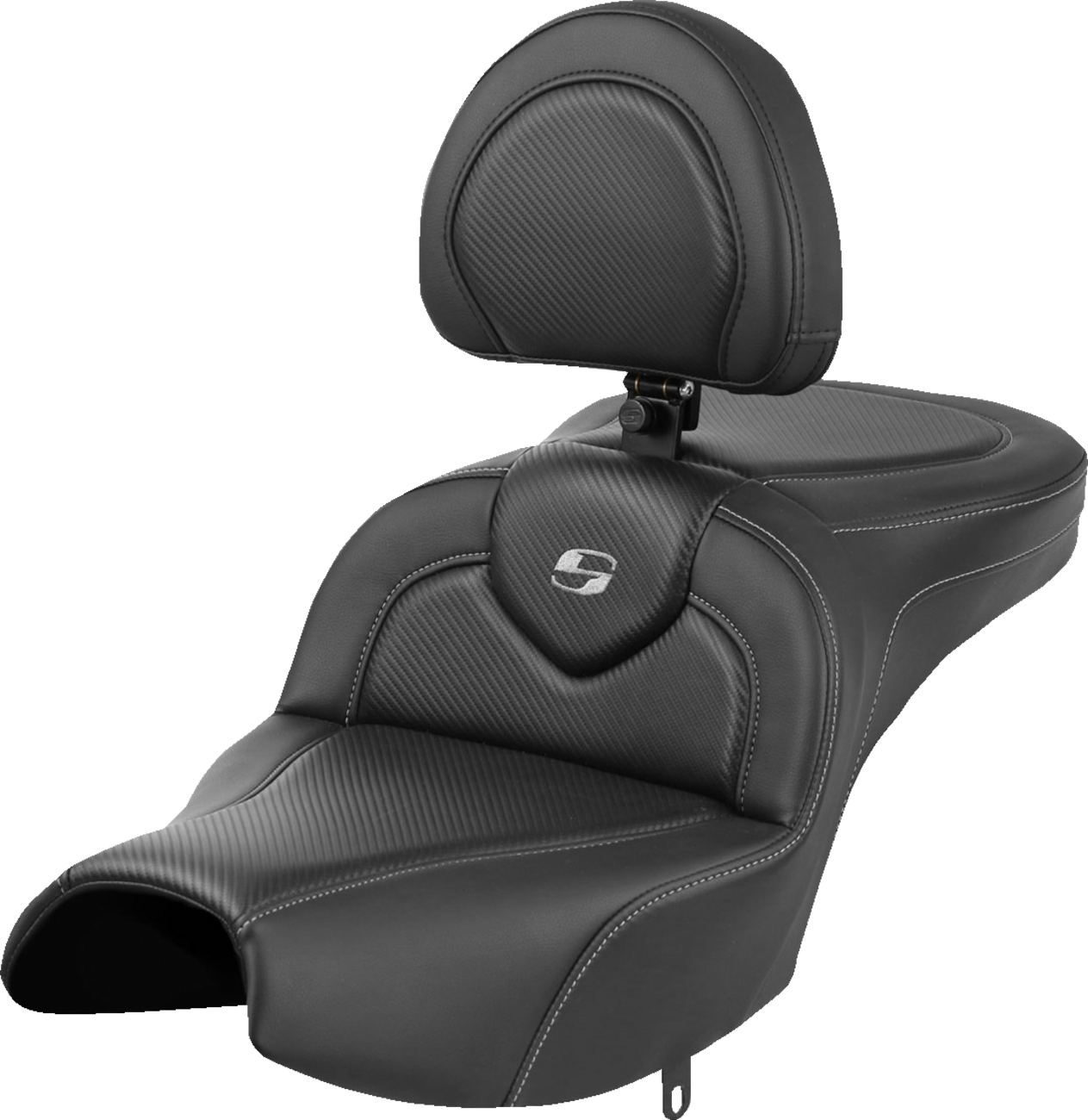 Roadsofa™ Seat - With Backrest - Black - Carbon Fiber - Indian Pursuit '22-'24