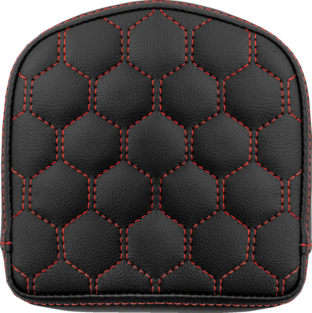 RoadSofa™ Sissy Bar Pad - Honeycomb - Red Stitching