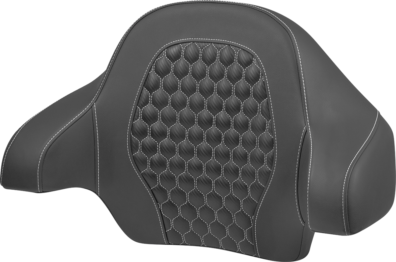 Tour Pack Backrest Pad - Honeycomb - White Stitching - FLH/FLT '14-'24