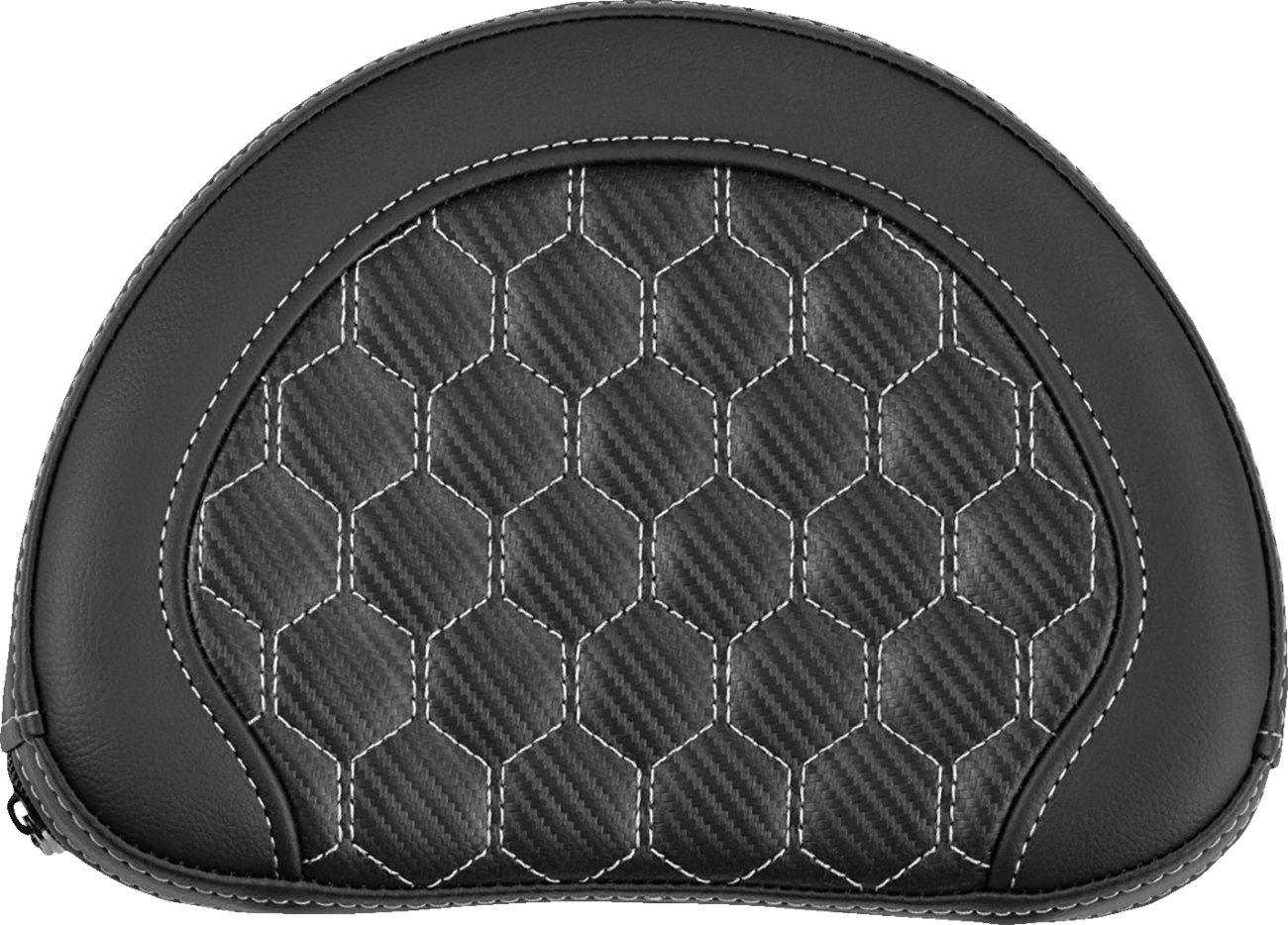 Contour Sissy Bar Pad - Honeycomb - Silver Stitch - Universal