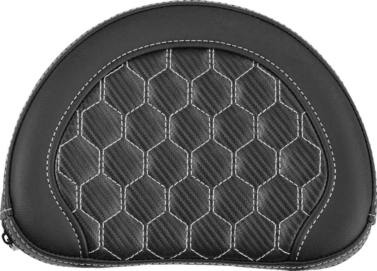 Contour Sissy Bar Pad - Honeycomb - White Stitch - Universal