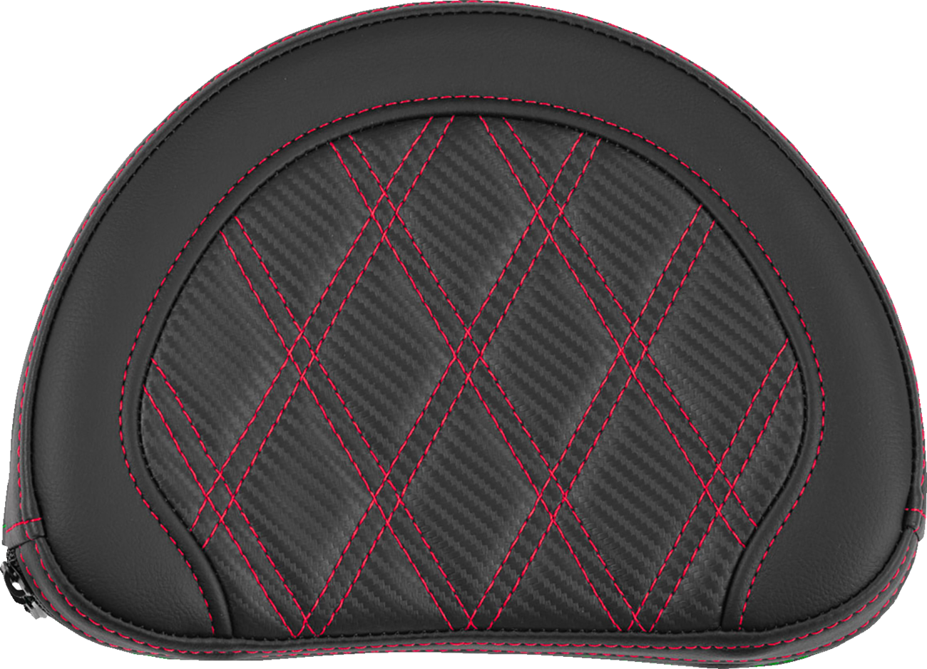 Contoured Sissy Bar Pad - Lattice Stitch - Red Stitch