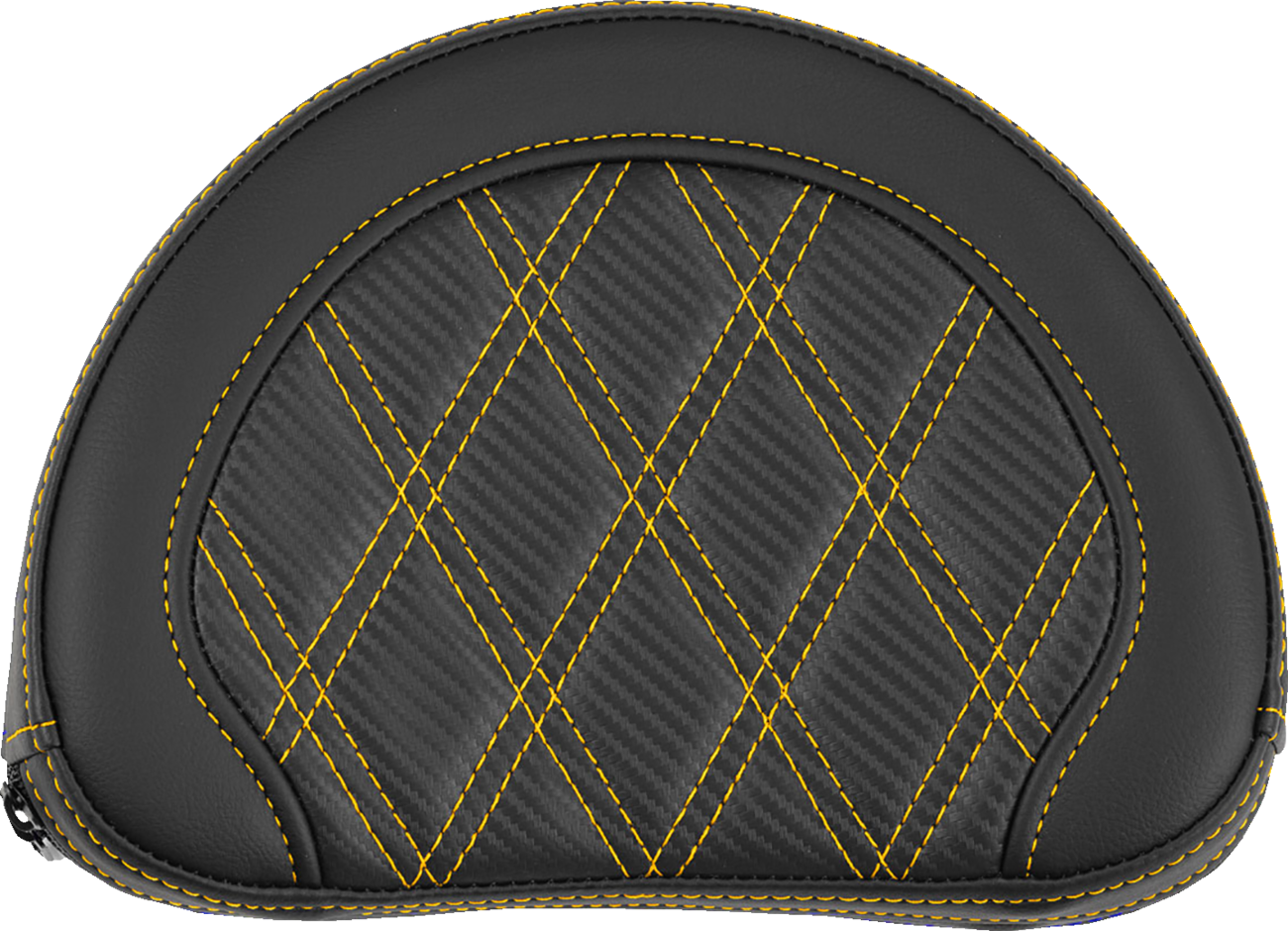 Contoured Sissy Bar Pad - Lattice Stitch - Gold Stitch