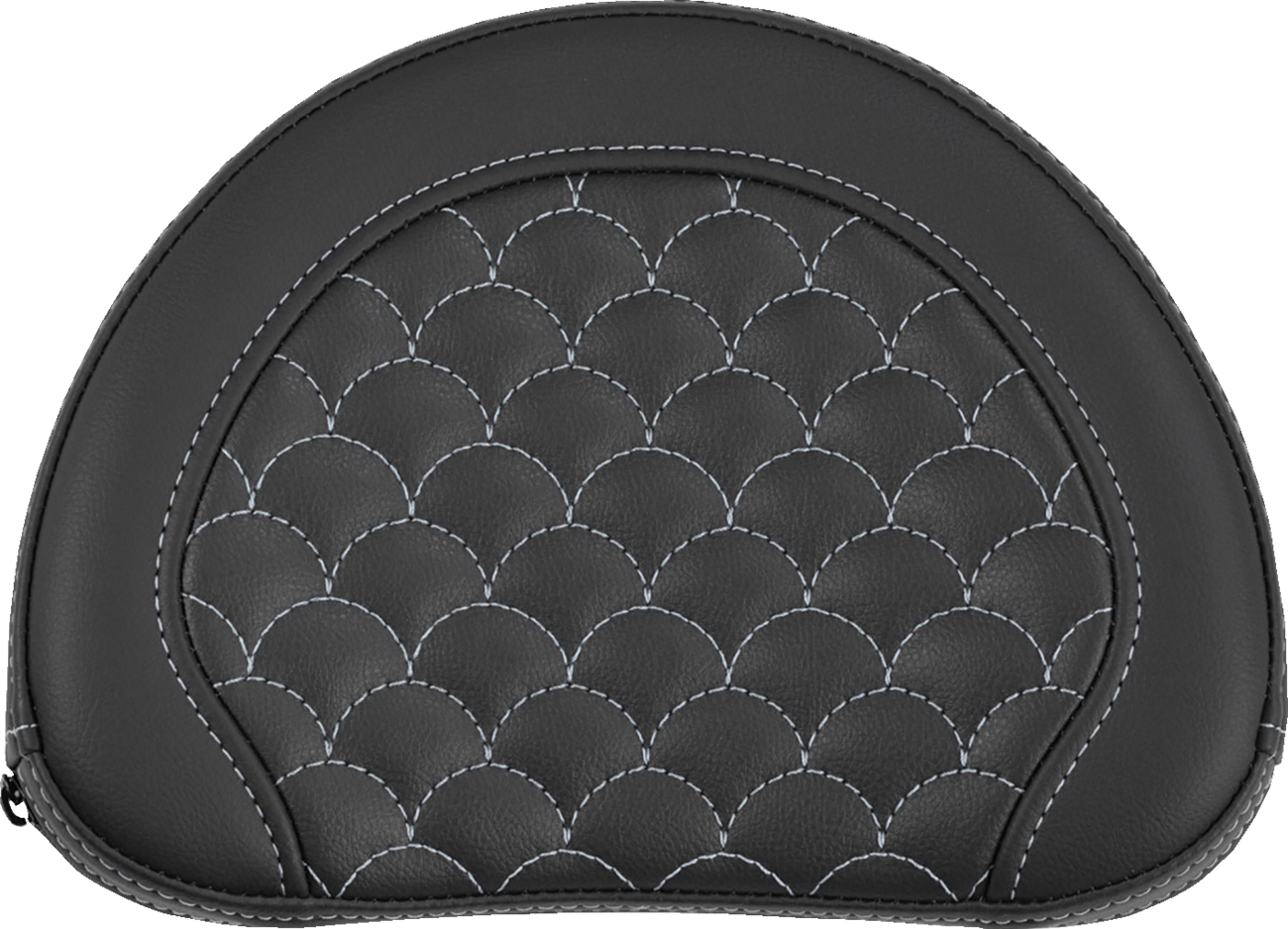 Contoured Sissy Bar Pad - Dragon Scale - Silver Stitch