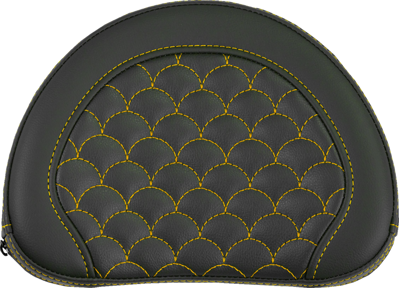 Contoured Sissy Bar Pad - Dragon Scale - Gold Stitch