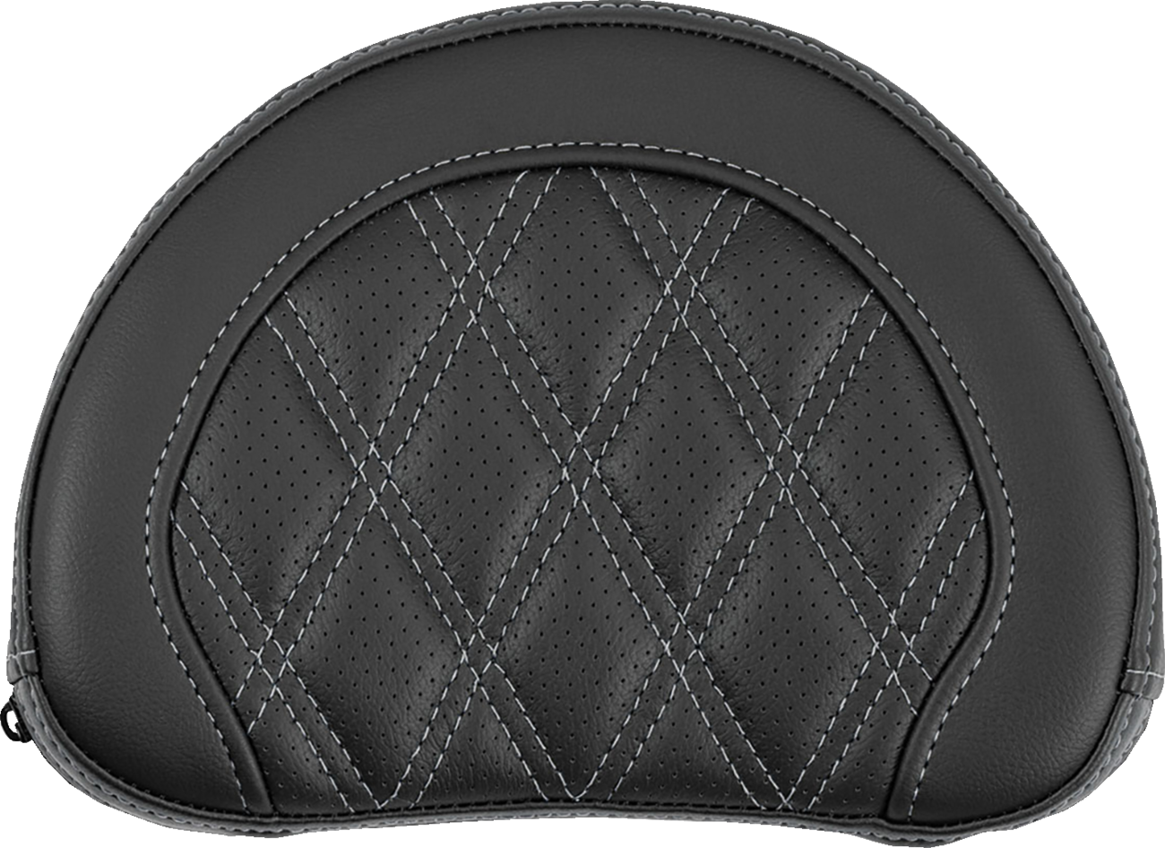 Contoured Sissy Bar Pad - Lattice Stitch - Silver Stitch