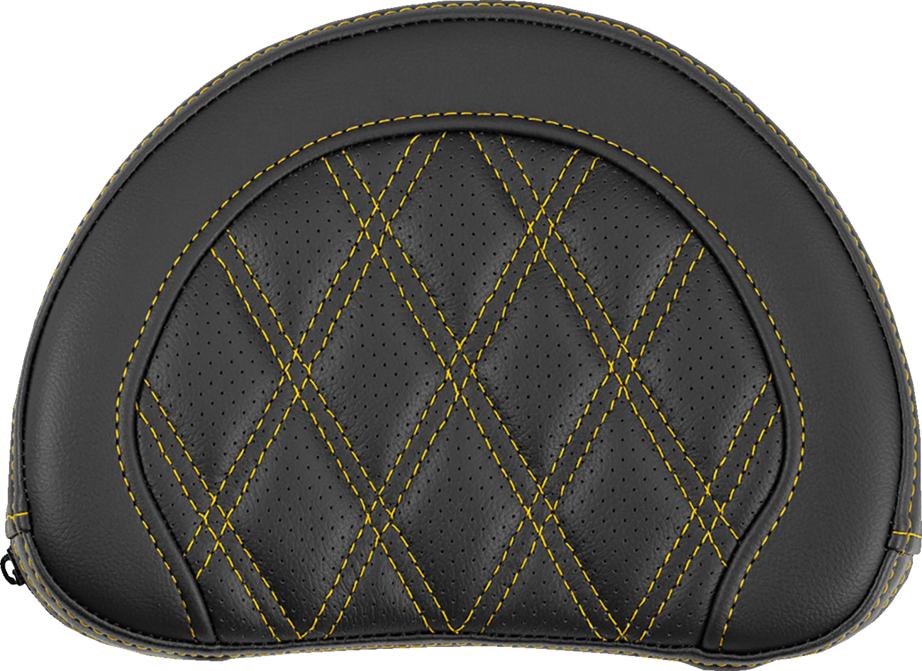 Contoured Sissy Bar Pad - Lattice Stitch - Gold Stitch