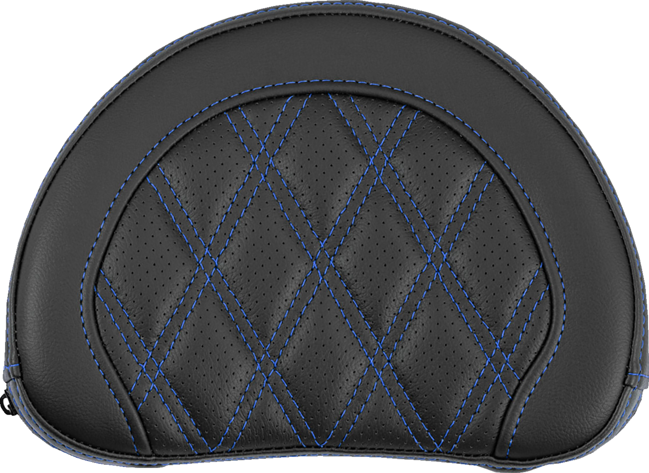 Contoured Sissy Bar Pad - Lattice Stitch - Blue Stitch