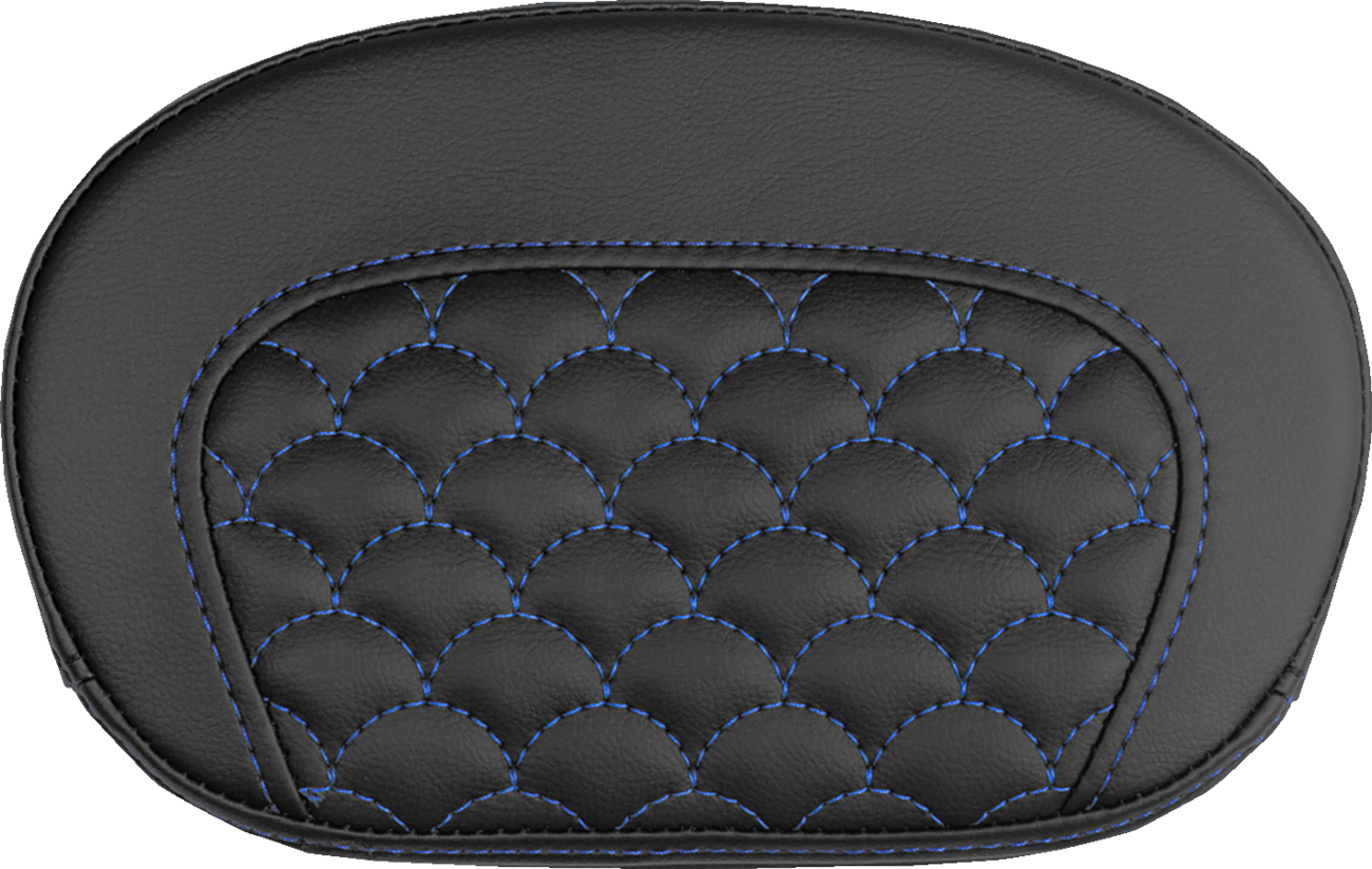 Mini Contour Sissy Bar Pad - Dragon Scale - Blue Stitch