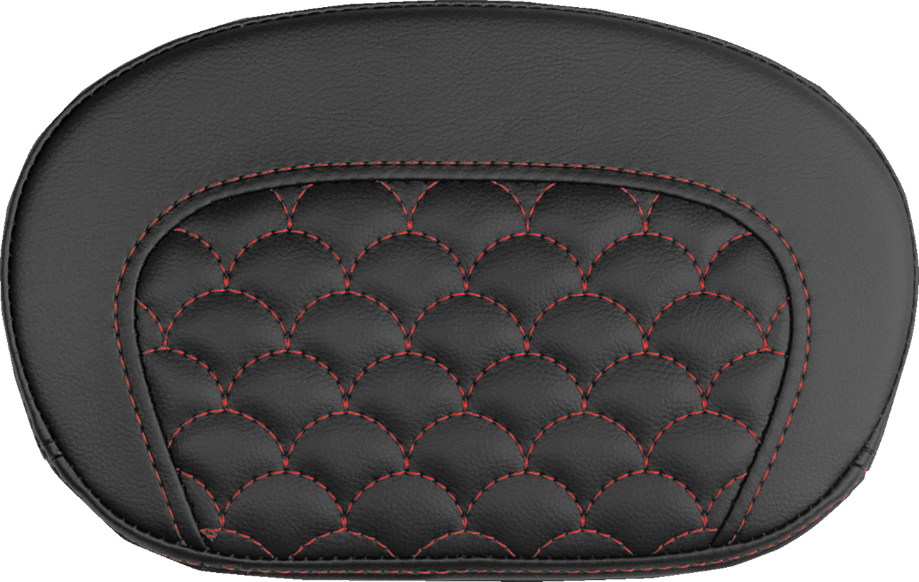 Mini Contour Sissy Bar Pad - Dragon Scale - Red Stitch