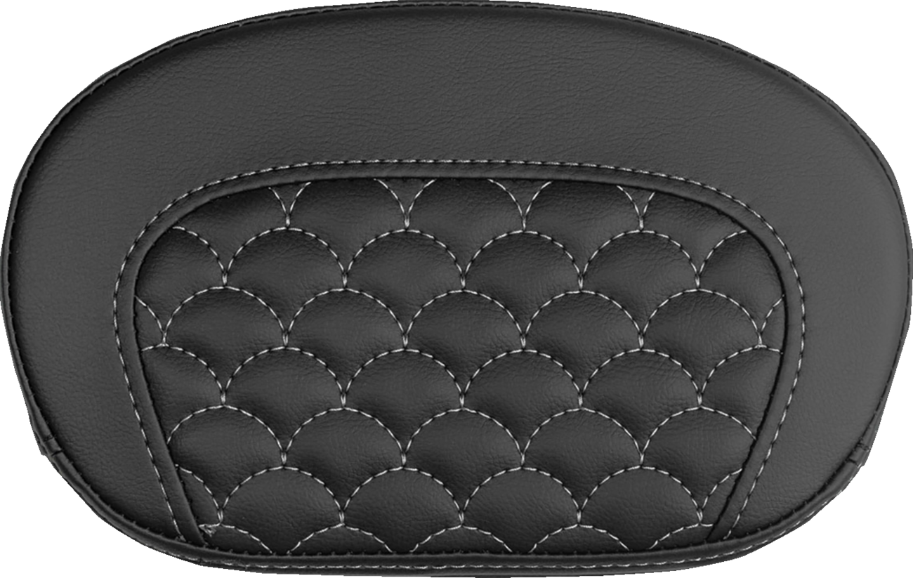 Mini Contour Sissy Bar Pad - Dragon Scale - Silver Stitch
