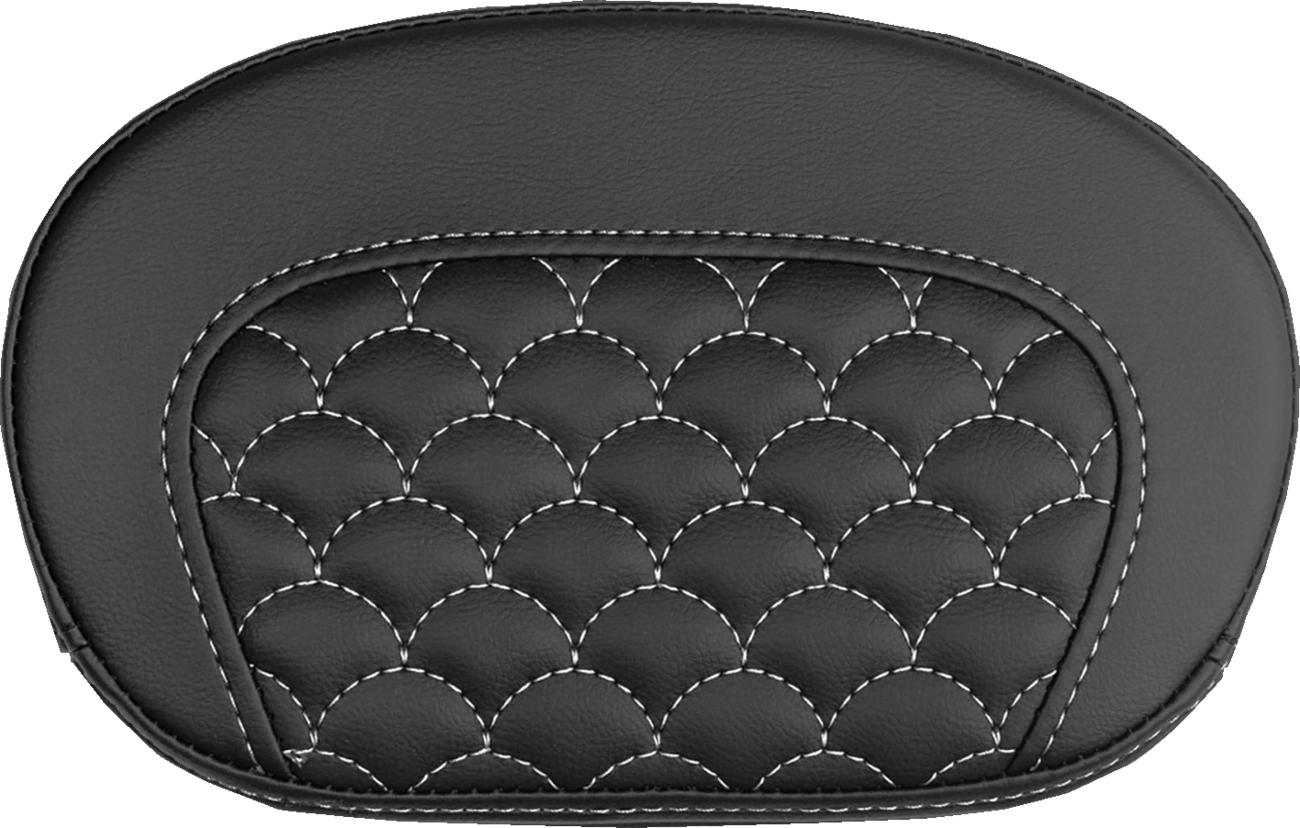 Mini Contour Sissy Bar Pad - Dragon Scale - White Stitch