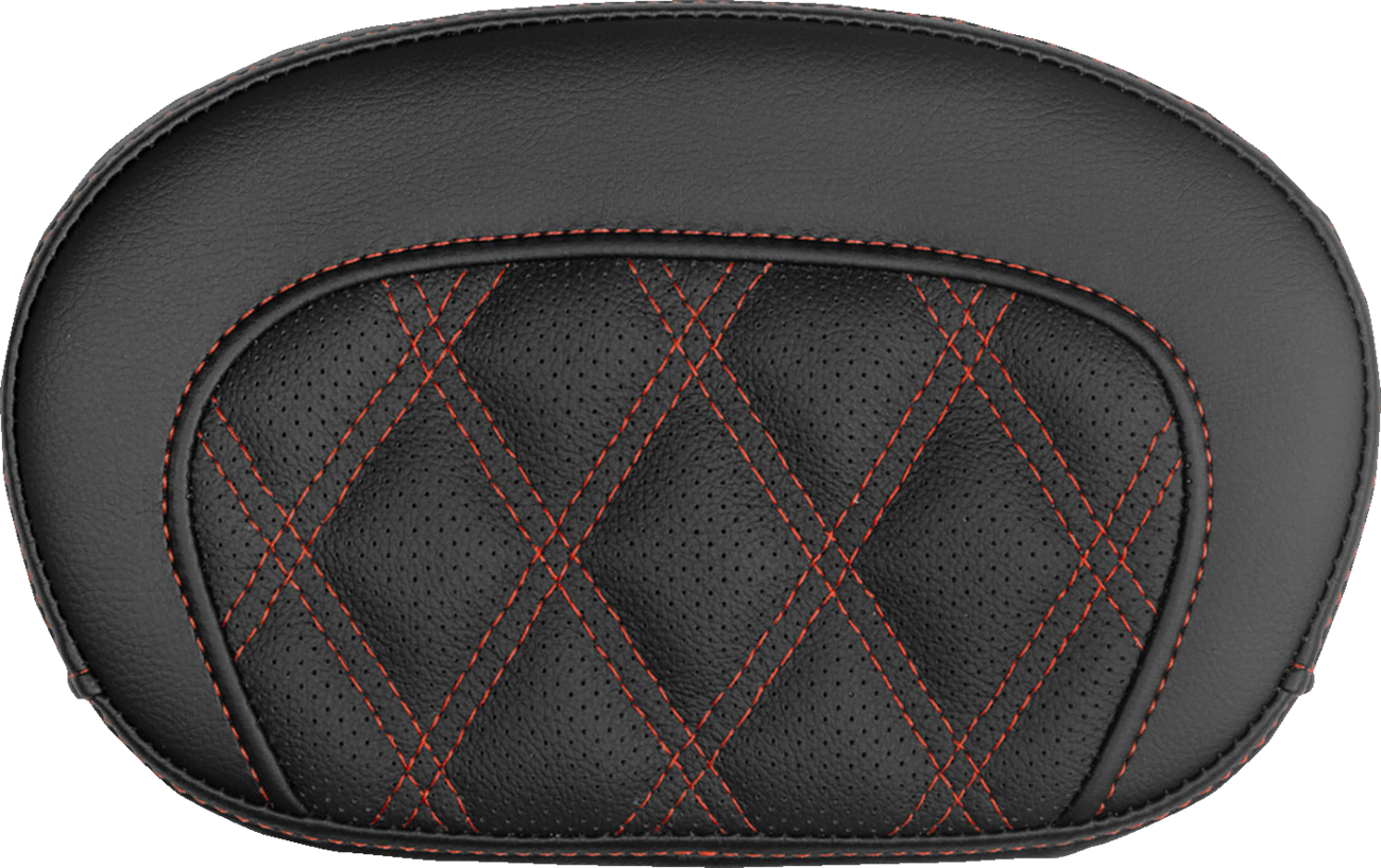 Mini Contour Sissy Bar Pad - Lattice Stitch - Red Stitch