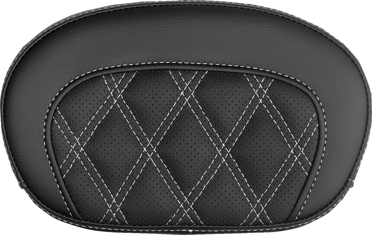 Mini Contour Sissy Bar Pad - Lattice Stitch - White Stitch
