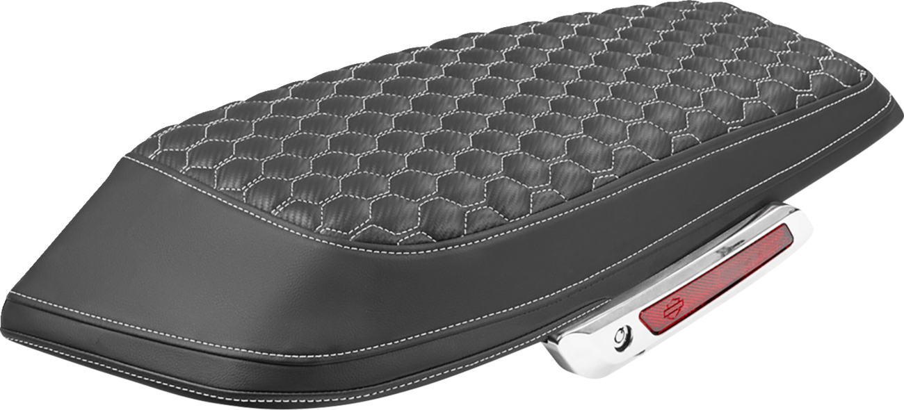 Saddlebag Lid Covers - Honeycomb - White Stitch - FLH/FLT '23-'25