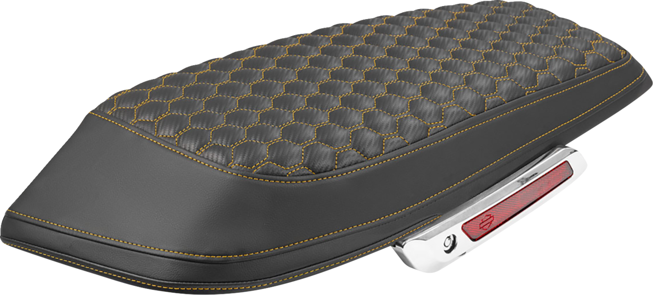 Saddlebag Lid Covers - Honeycomb - Gold Stitch - FLH/FLT '23-'25