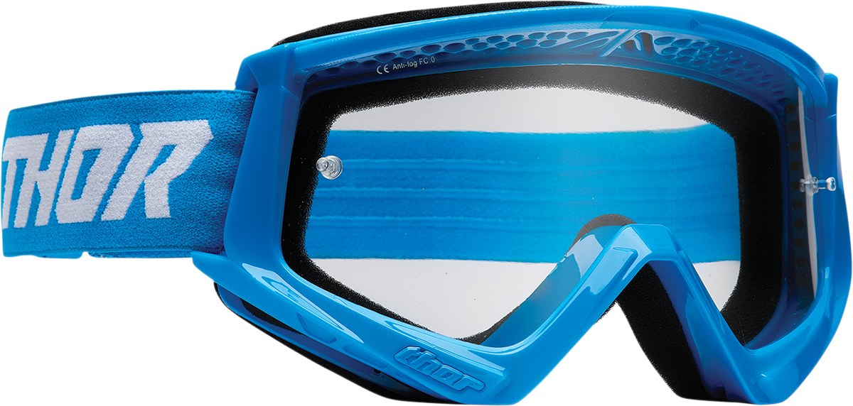 Combat Goggle - Racer - Blue/White - Clear Lens