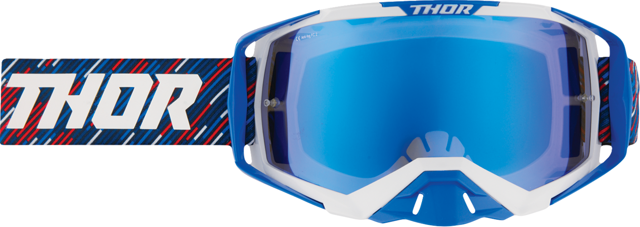 Activate Goggle - Stripes - Red/White/Blue - Blue Mirror Lens