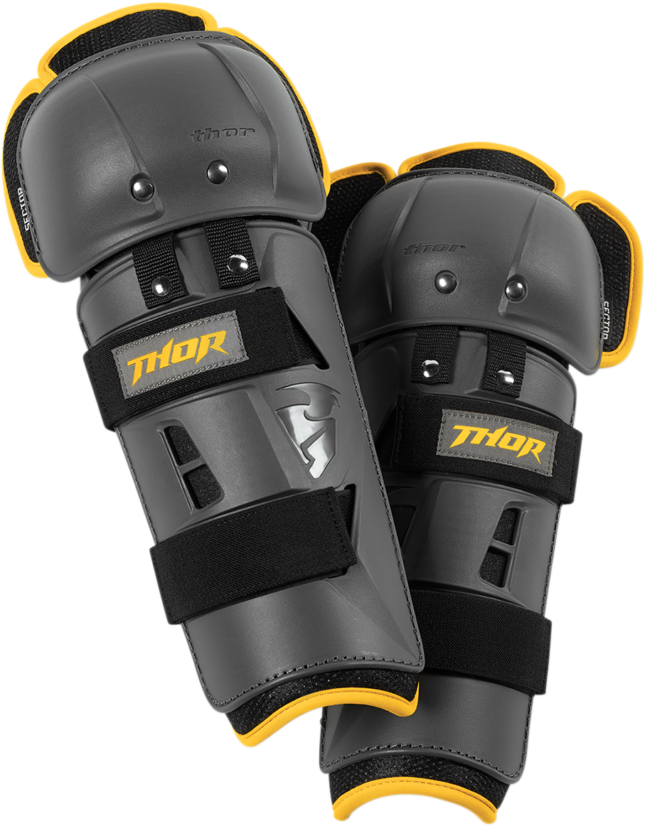 Sector GP Knee Guards - Charcoal/Yellow