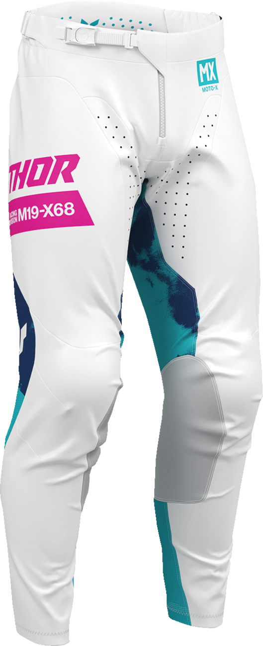 Launchmode Bleach Pants - White/Aqua - US 34