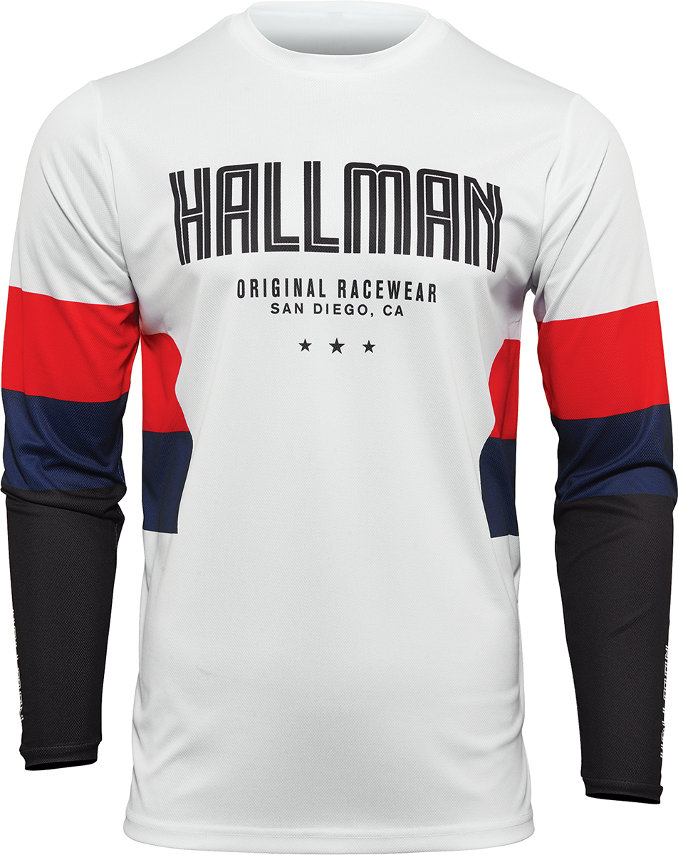 Hallman Differ Draft Jersey - White/Red/Navy - Large