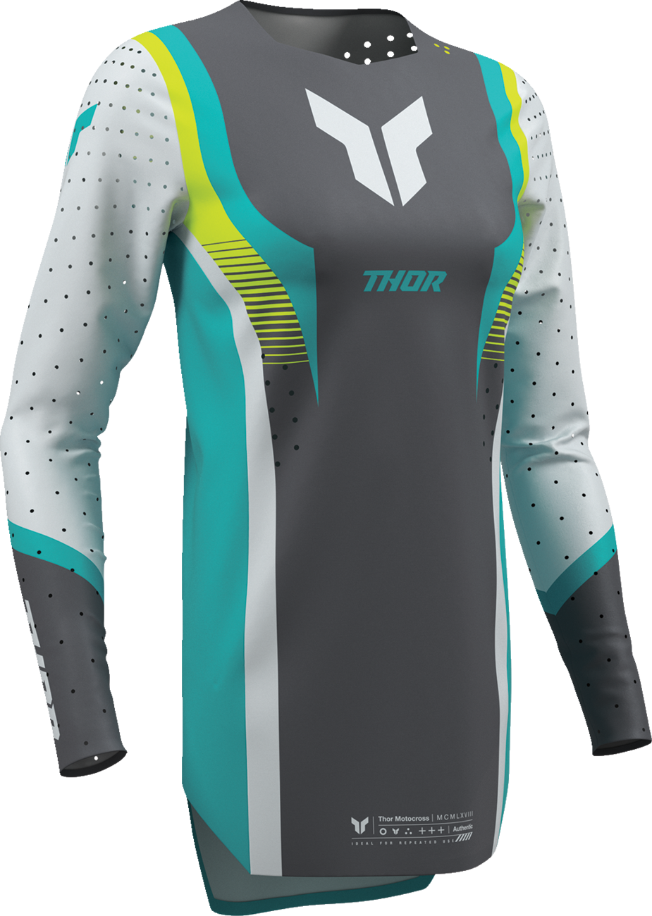 Women's Sportmode Velocity Jersey - Gray/Aqua - Small