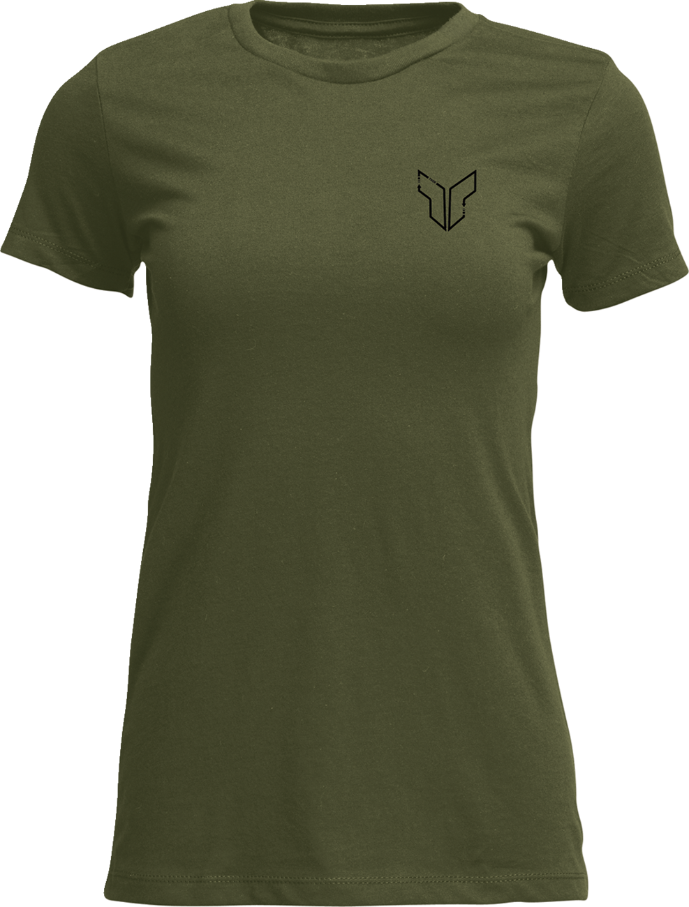 Women's Patched Up T-Shirt - Military Green - Small