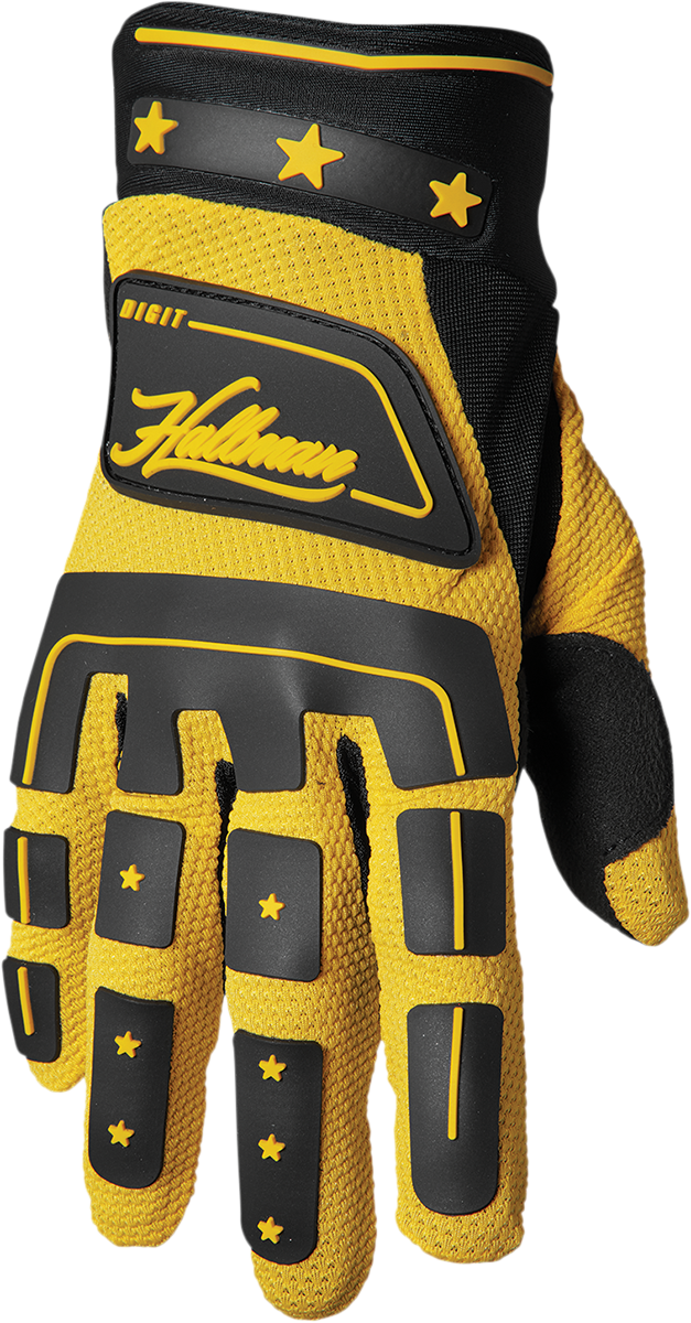 Hallman Digit Gloves - Black/Yellow - Small