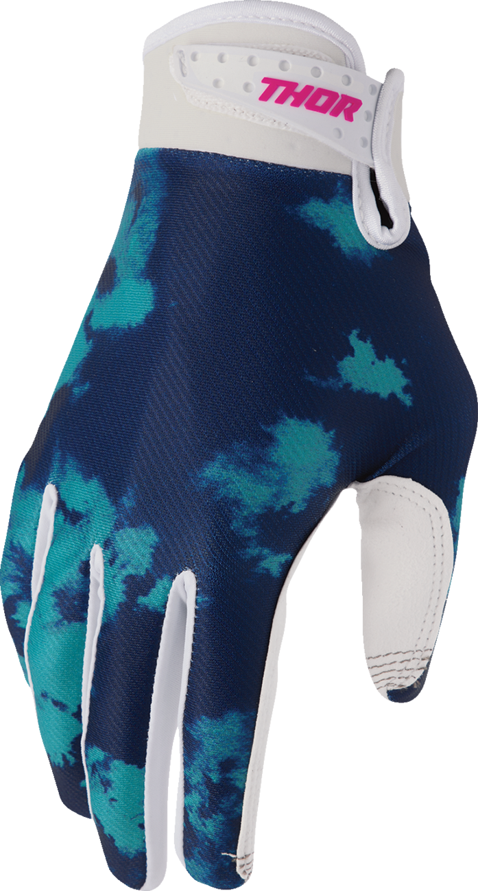 Launchmode Bleach Gloves - White/Aqua - Large