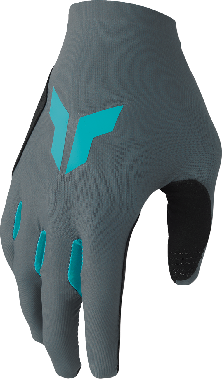 Women's Sportmode Iconic Gloves - Gray/Aqua - Large