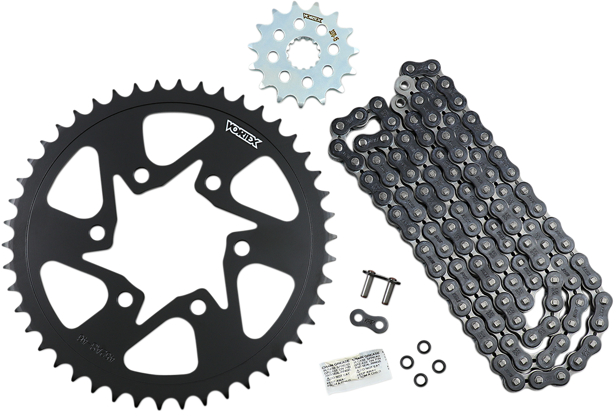 Chain and Sprocket Kit - WSS - Black - Kawasaki Z650/RS