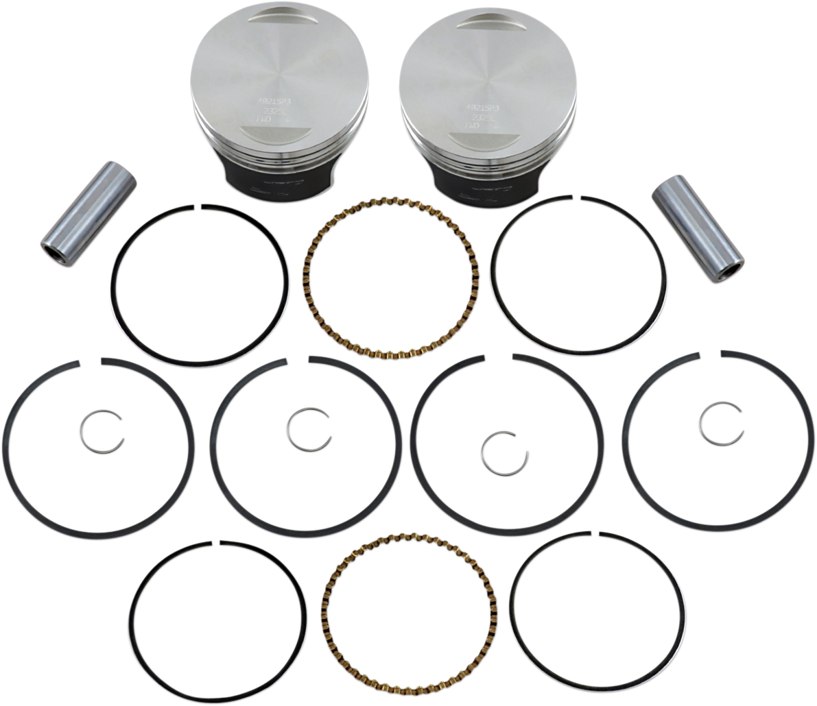 Tracker™ Series Piston Kit - 3.528" - 1340 cc 80 Cubic Inch - +0.030" - Evolution