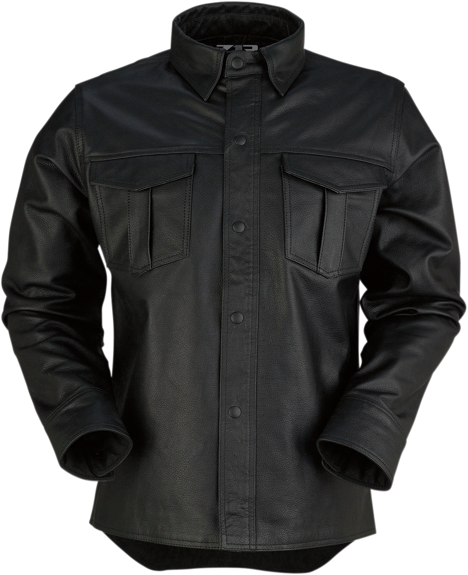 Motz Leather Shirt - Black - 5XL