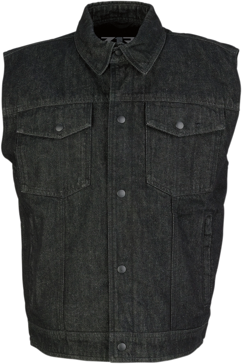 Denim Vest - Black - 5XL