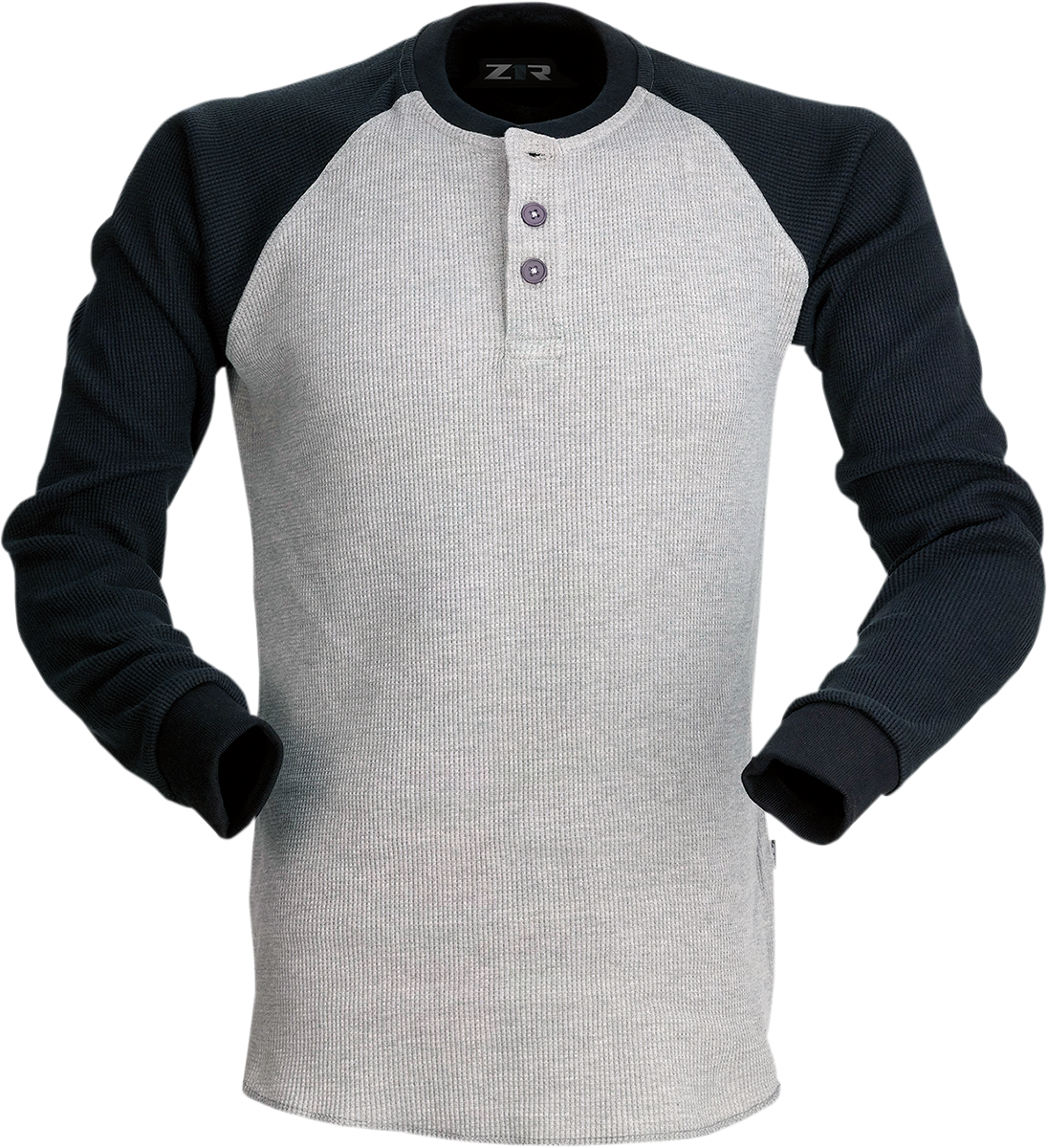 Waffle Long-Sleeve Shirt - Gray - 5XL