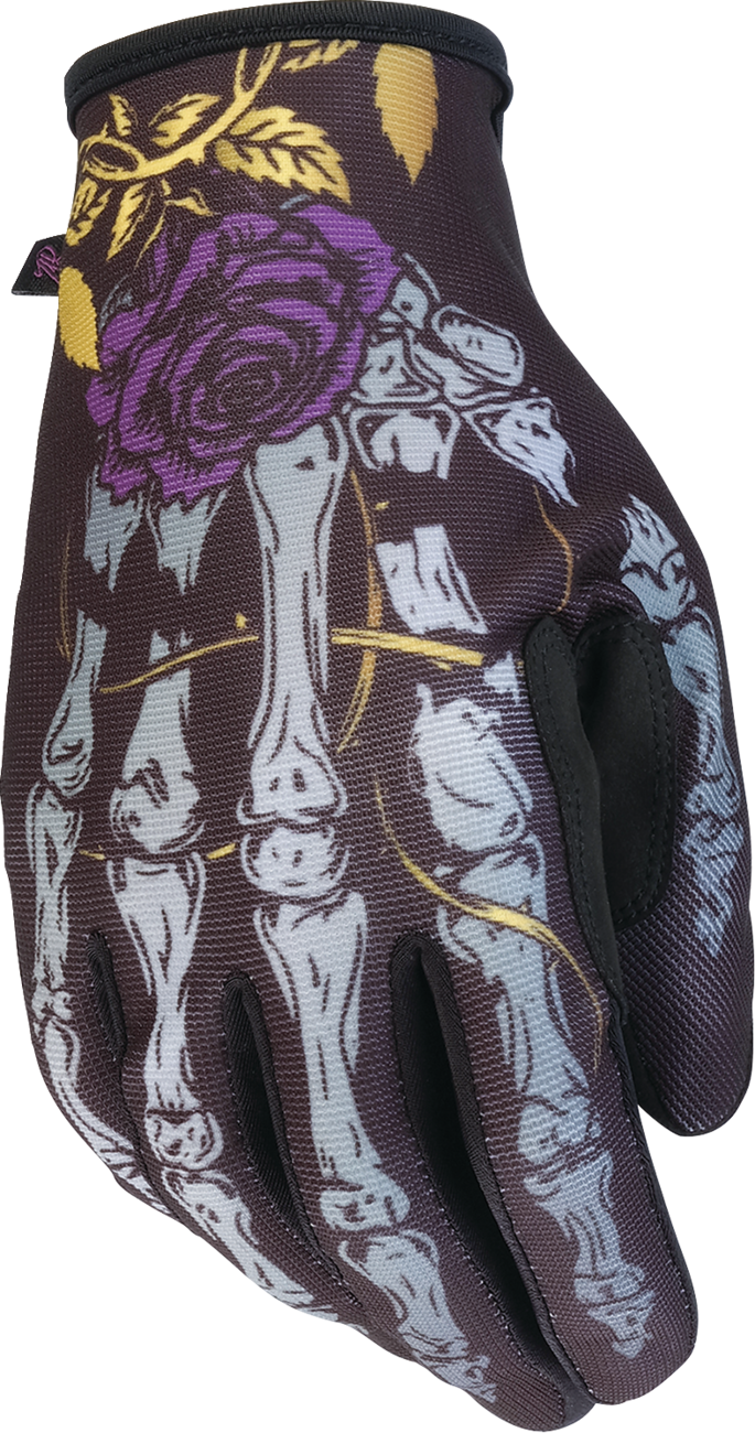 Women's Reflective Bone Gloves - Black - Medium